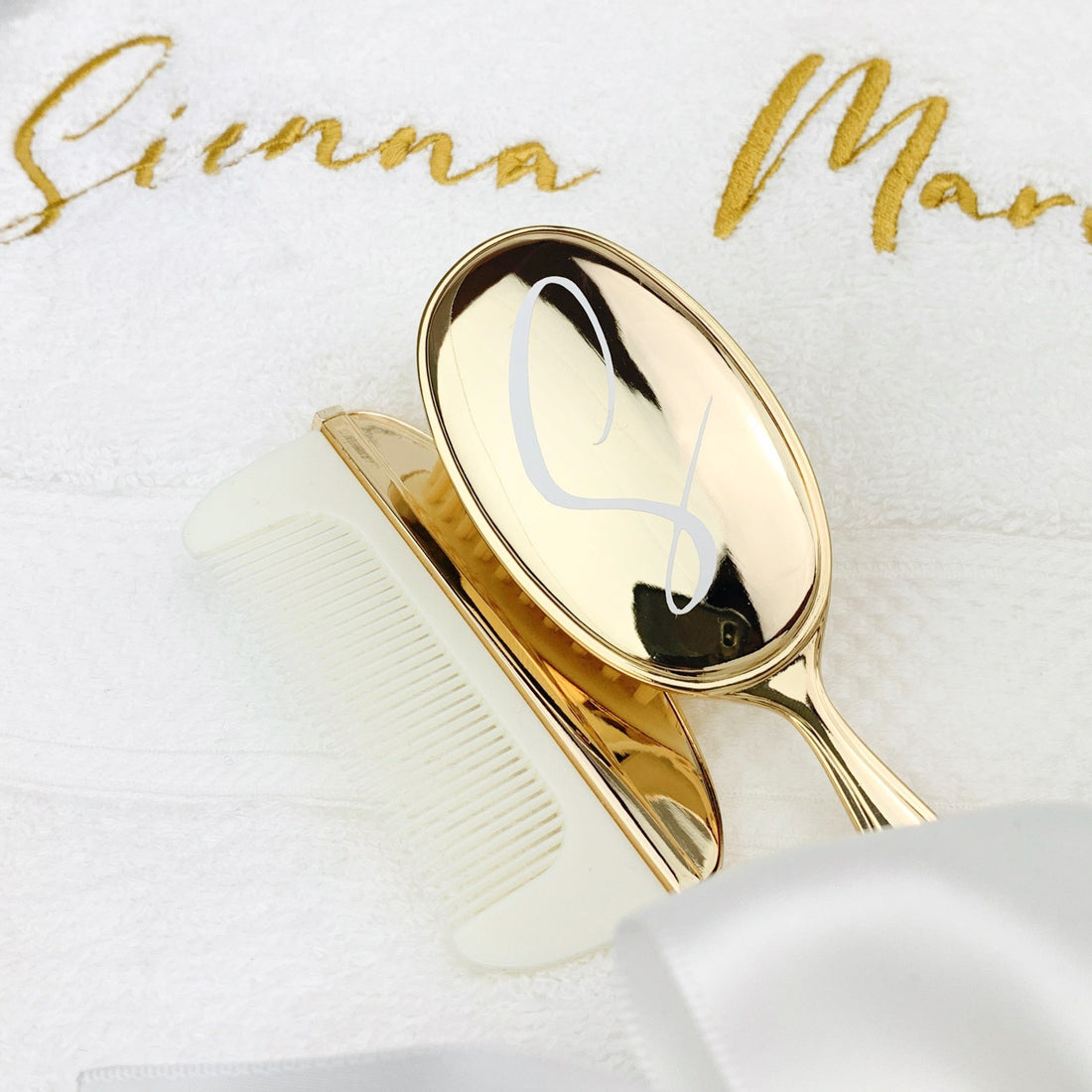Gold Brush & Comb Set