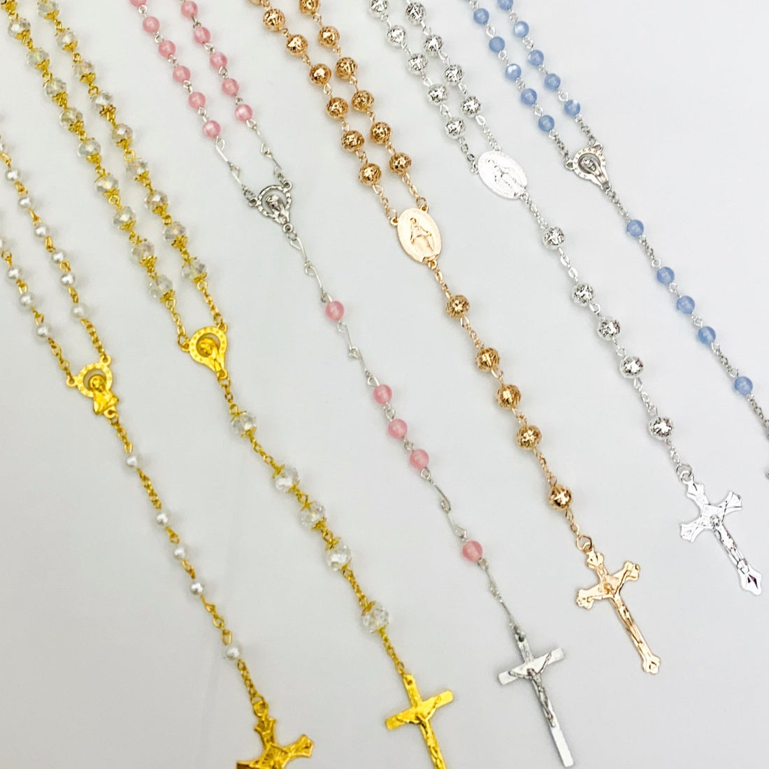 Pearl Bead Rosary with Gold Hardware