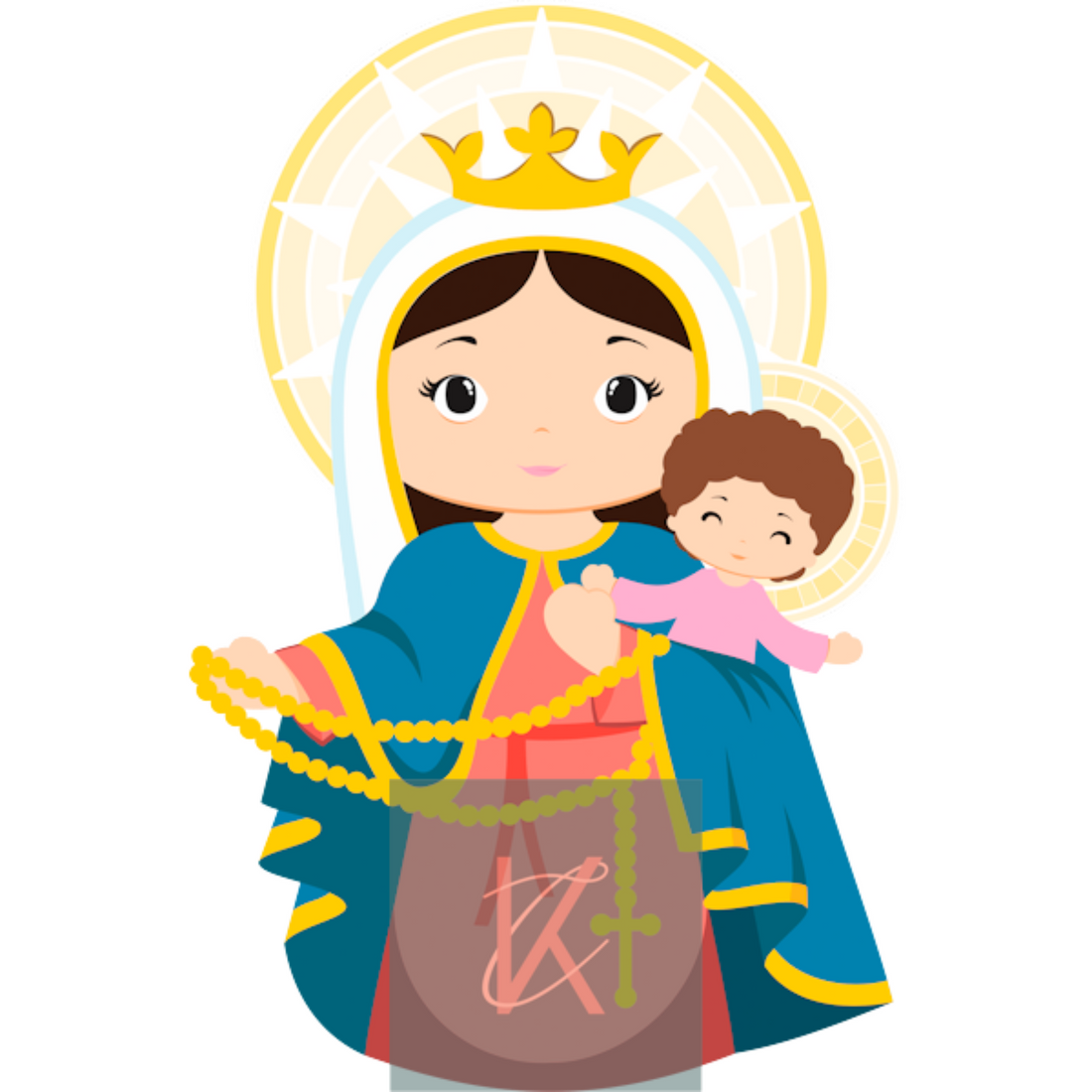 Our Lady of the Holy Mary Rosary Fridge Magnet